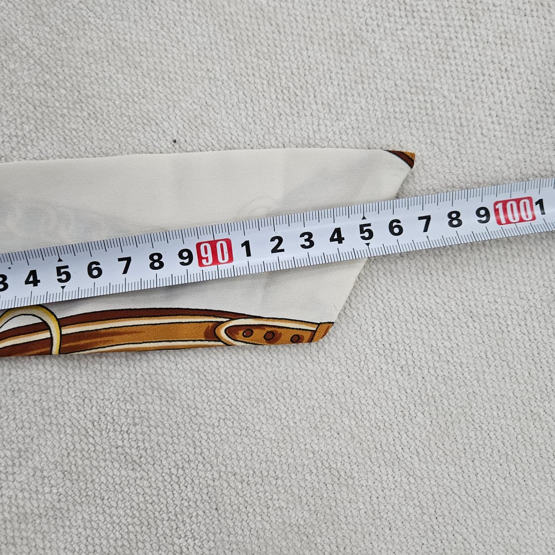 [실측확인] 고급 체인 패턴 실크 스카프 0121Y2 상품이미지4