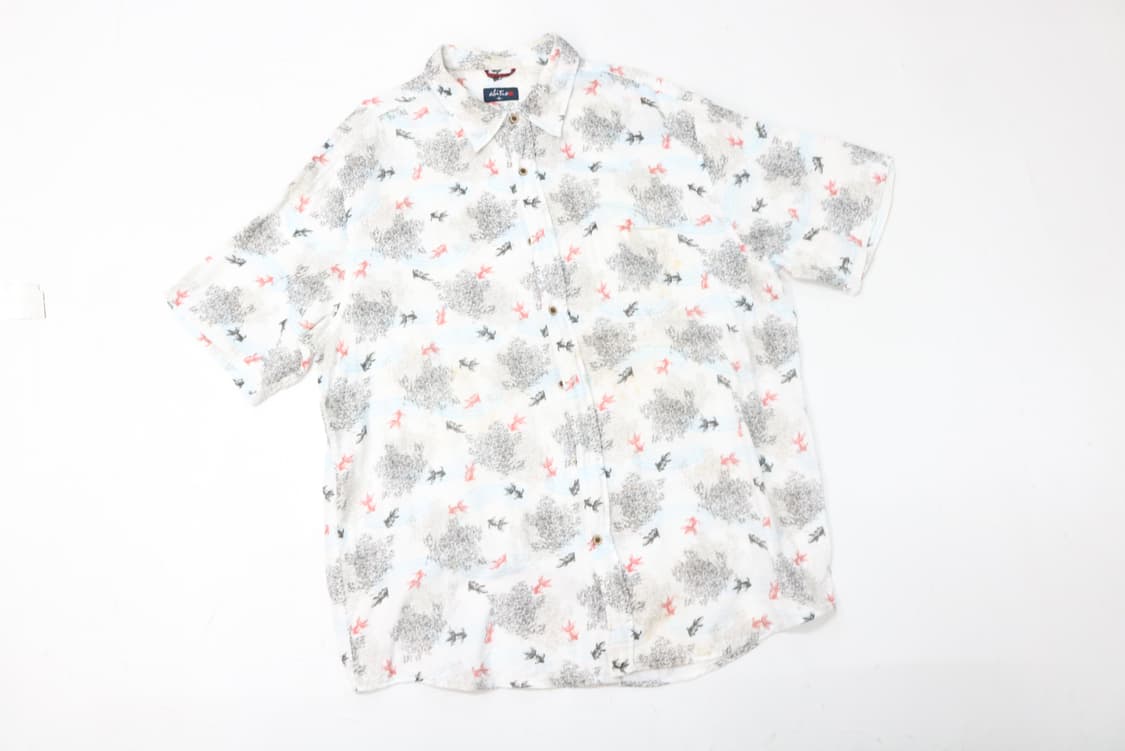 abitio 아비티오 빈티지 금어 그래픽 코튼 반팔 셔츠 (4L) 상품이미지2