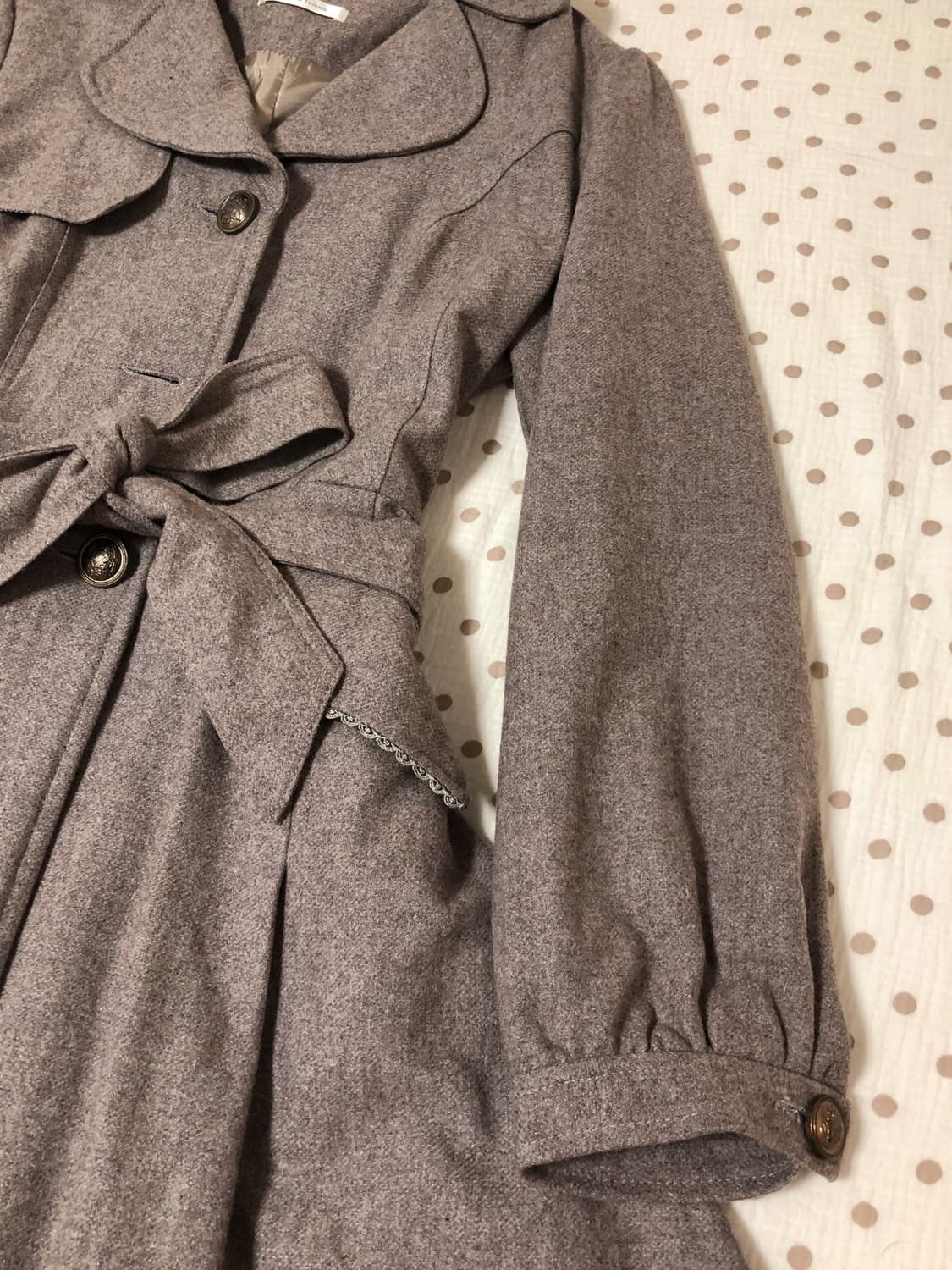 빈티지 엑시즈팜 코코아 라떼갸루 코트 상품이미지4