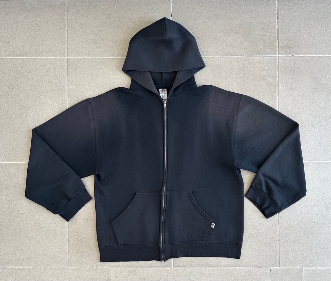 빈티지 러셀 후드집업 블랙 M 상품이미지1