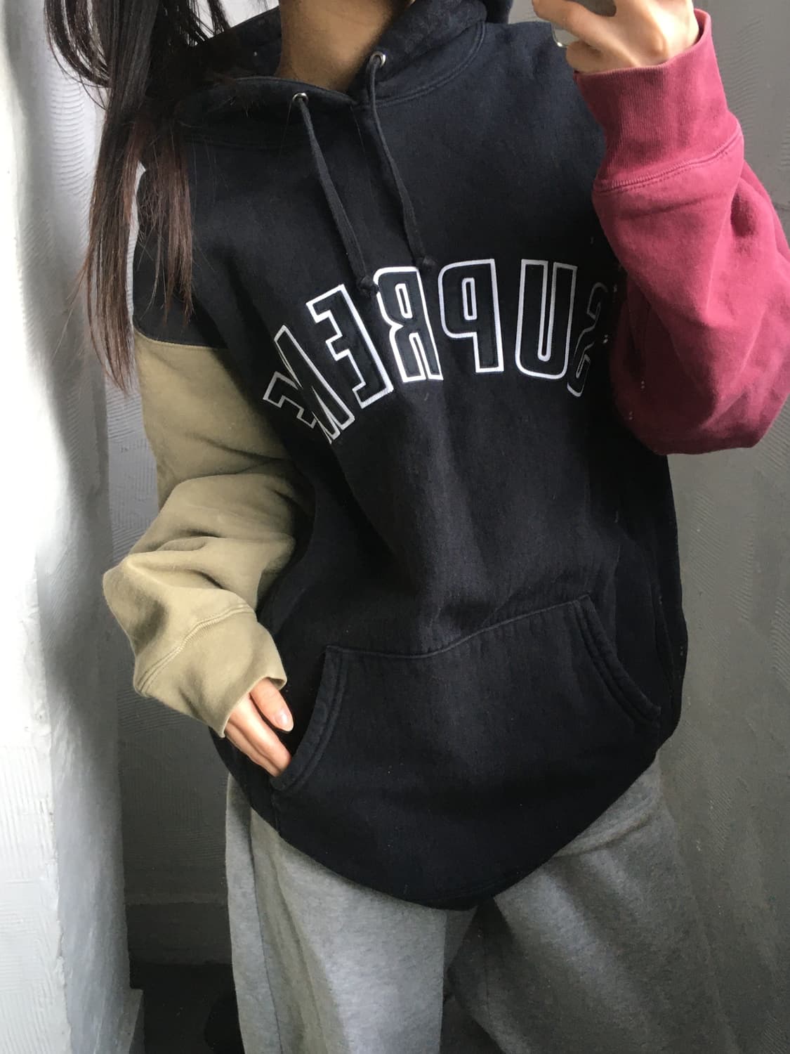 Supreme 슈프림 컬러블록 아치로고 후드티 상품이미지1