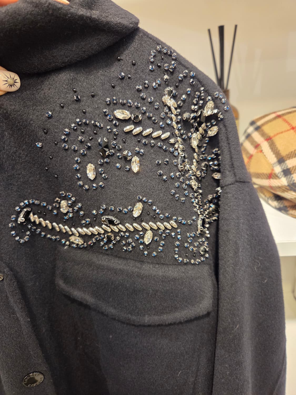 Sandro 산드로 비즈 울 오버핏 셔츠 자켓 상품이미지4