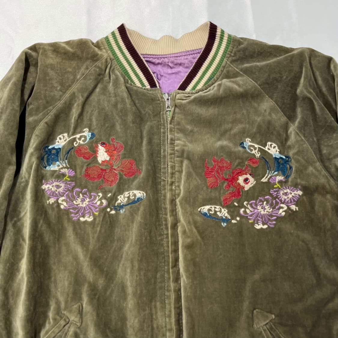 (S) 재피니즈 크로피드 헤드스 벨벳 자켓 상품이미지2