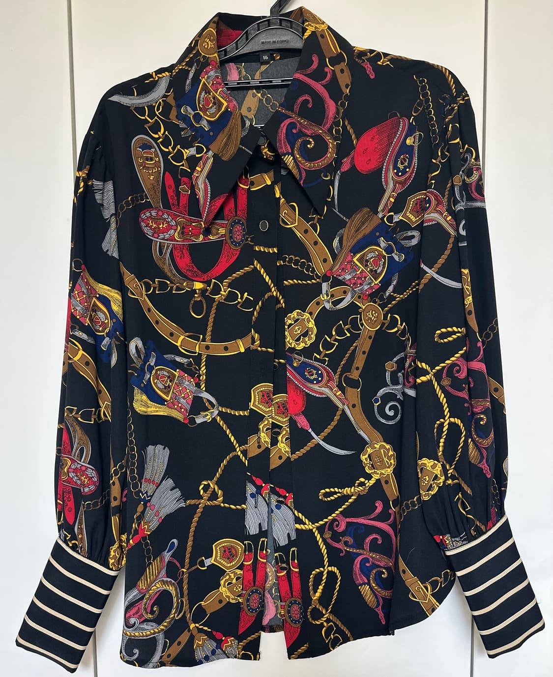 에고이스트 블랙 패턴 블라우스 상품이미지3