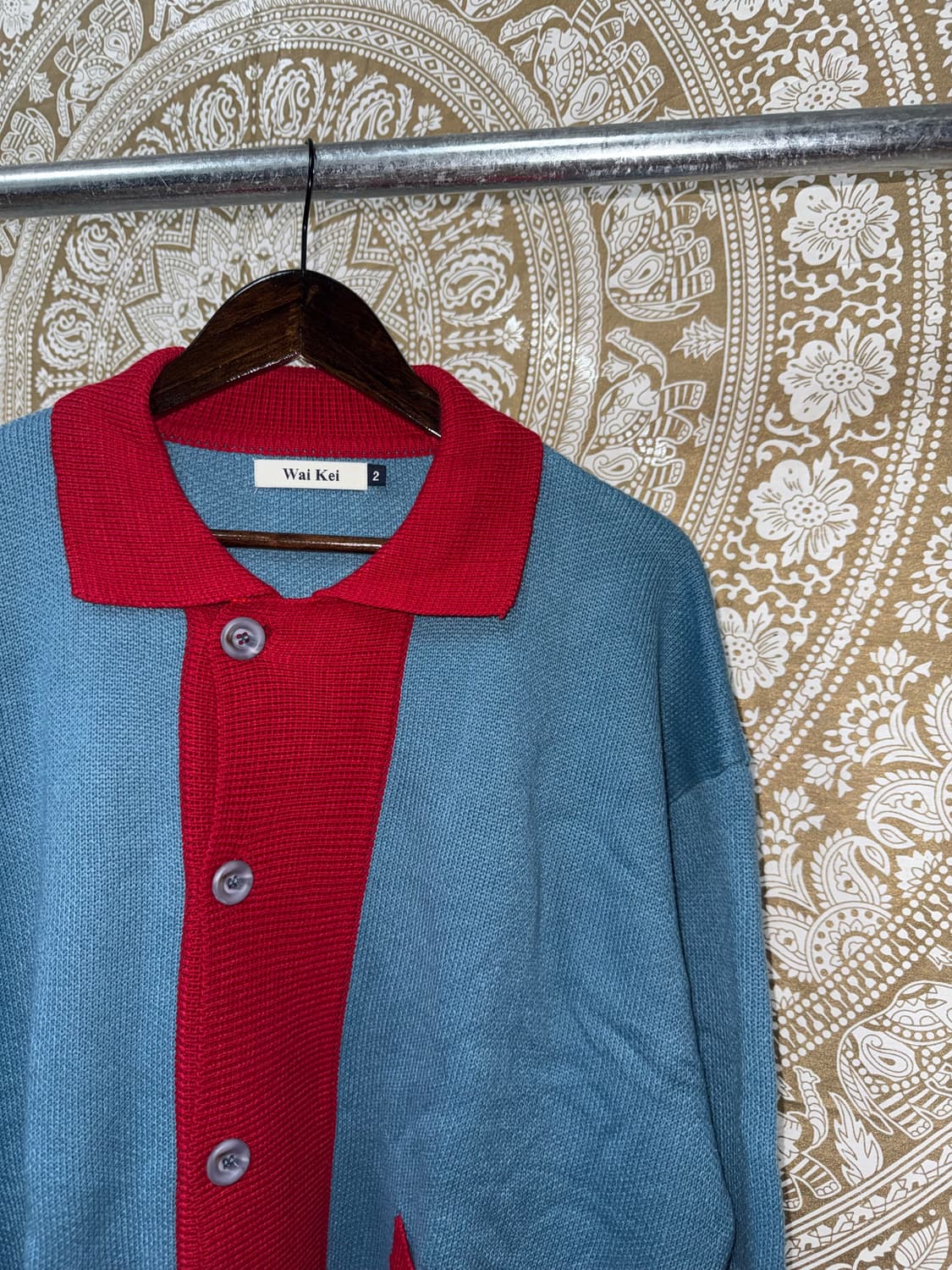 WAI KEI 투톤 배색 니트 가디건  상품이미지4