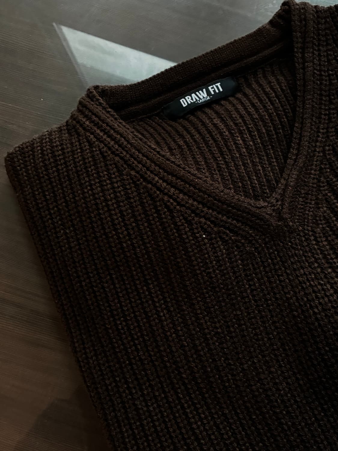 (L) 드로우핏 코지드 브이넥 풀오버 니트 [BROWN] 판매 상품이미지8