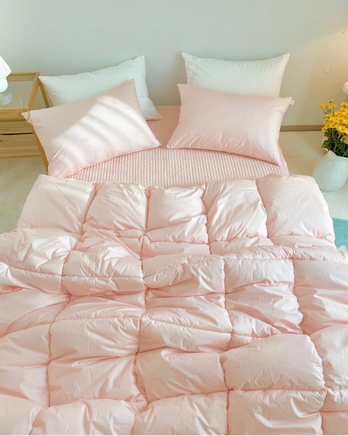 빈후맘 홈메이드 연핑크 차렵이불 슈퍼싱글 상품이미지3