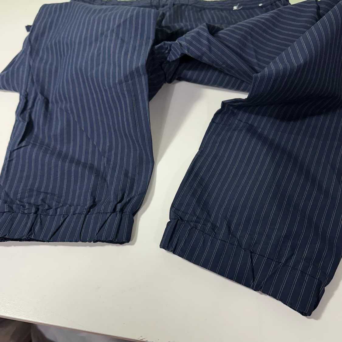 L 유니클로 네이비 스트라이프 써머코튼 밴딩팬츠 상품이미지5