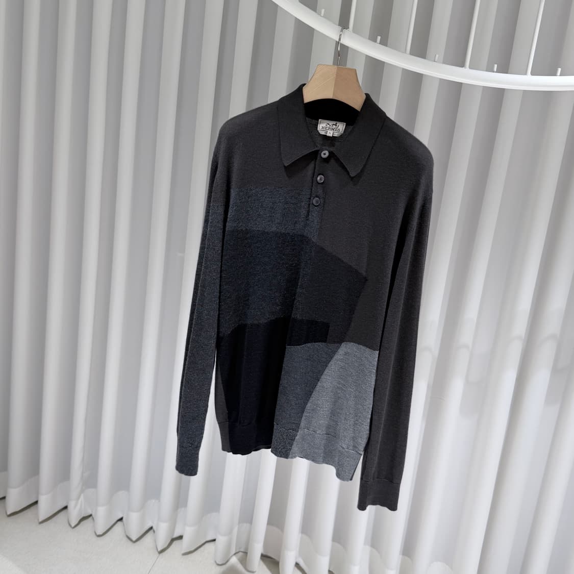 (A+/XL) / 에르메스 실크 캐시미어 폴로 니트 스웨터 상품이미지2