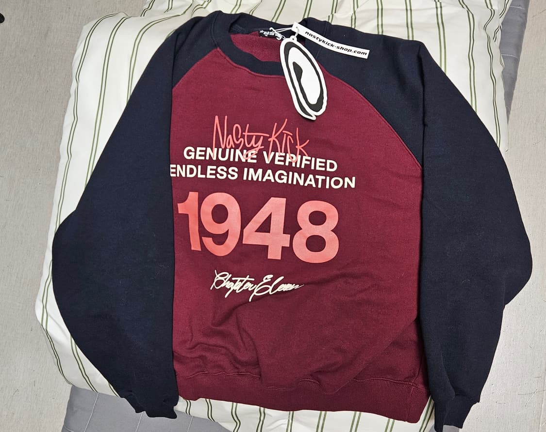 카이파이 네스티킥 맨투맨 버건디 M(새제품 상품이미지3