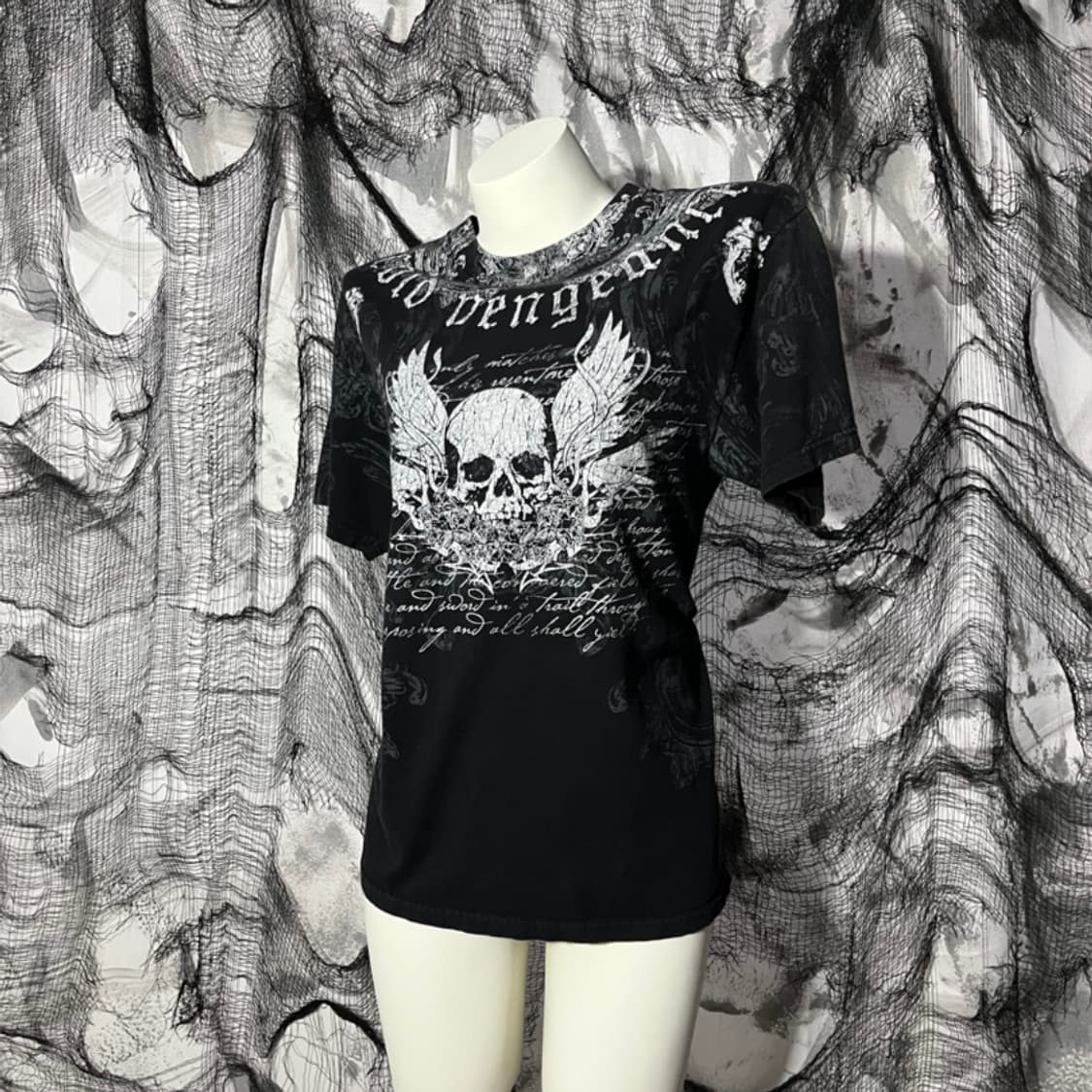 Punk skull Gothic detail t-shirt 상품이미지1