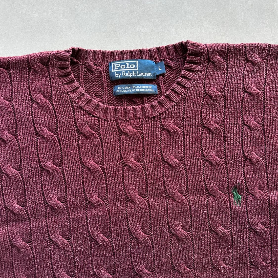 [L]폴로 랄프로렌 꽈배기 케이블 캐시미어 실크 니트 상품이미지7