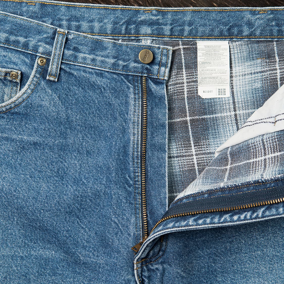 [38] 00s 칼하트 B21 DST 플란넬 라이닝 데님팬츠 헤비웨이트  상품이미지2