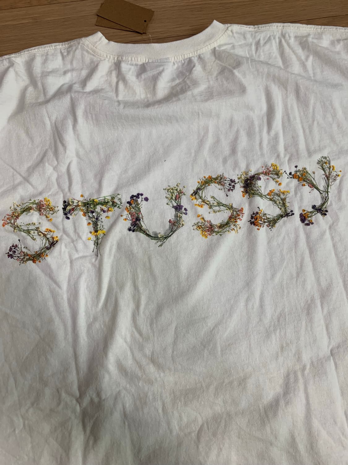 [XXL] stussy 스투시 보케이 피그먼트 다이드 반팔티셔츠 내츄럴 상품이미지4