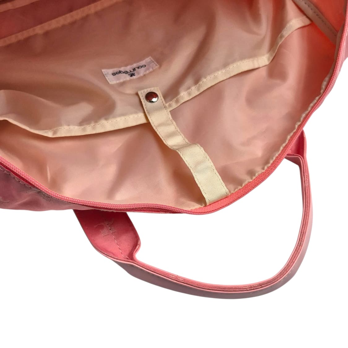 00s 꾸레쥬 핑크 로고 자수 에나멜 빅 볼링백 상품이미지6