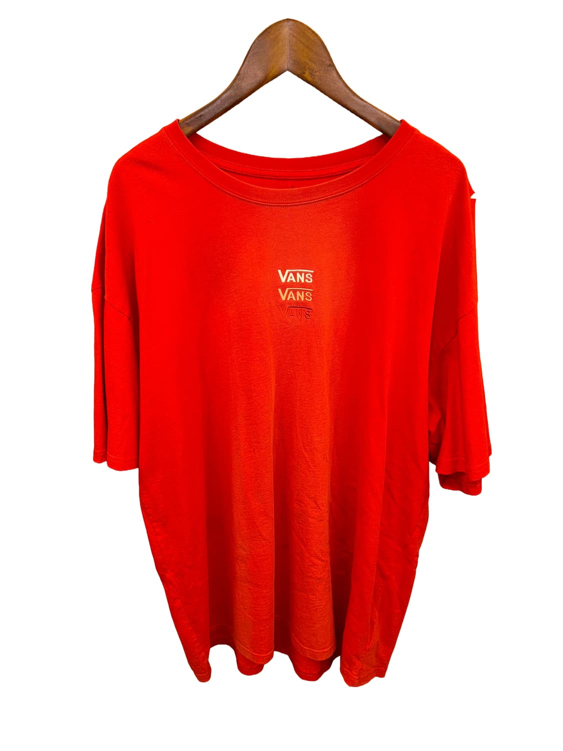 반스(VANS) 3단 로고 레드 반팔 티셔츠 상품이미지1