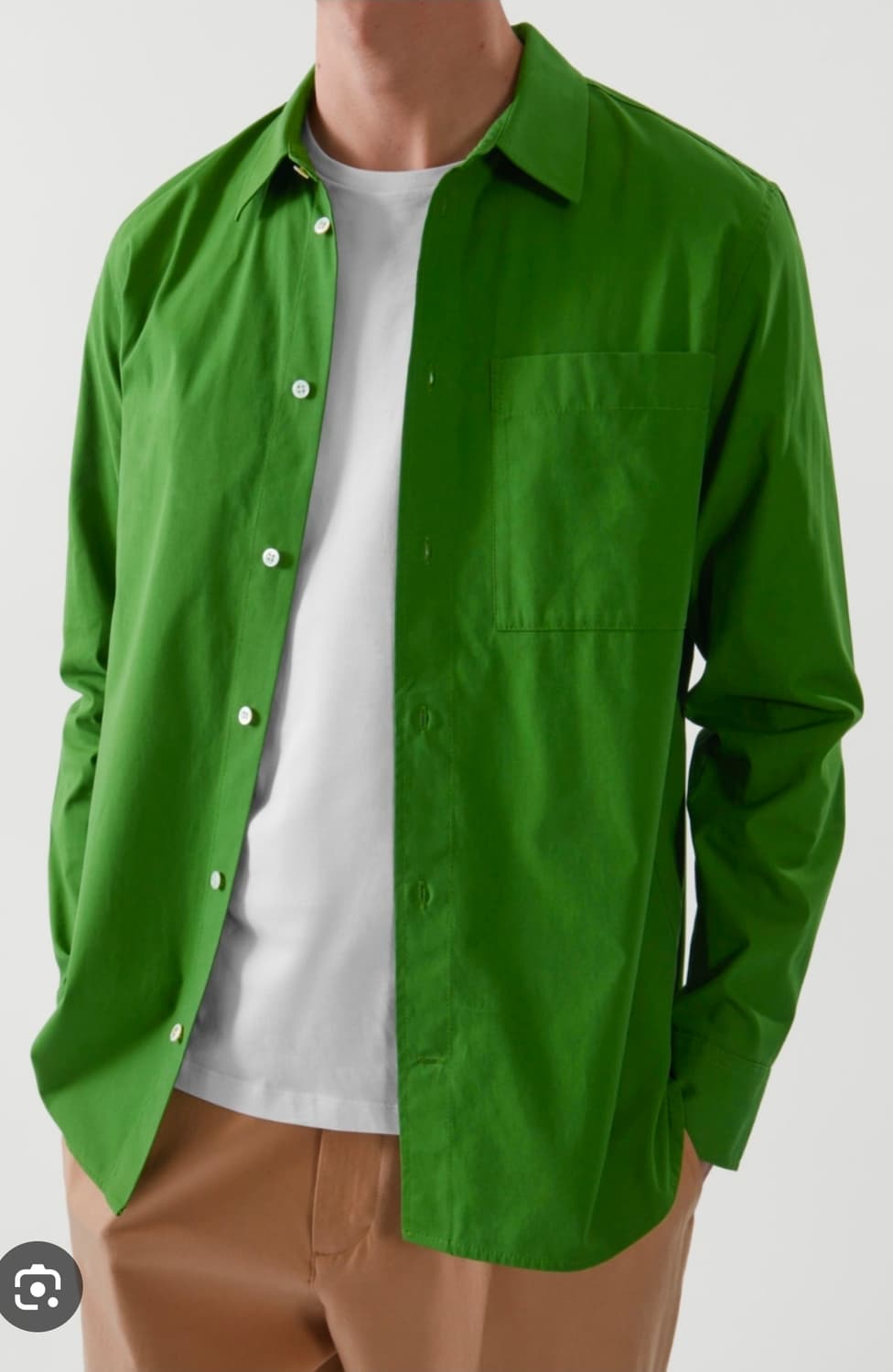 (착샷) 코스 COS 레귤러핏 셔츠 그린 상품이미지1