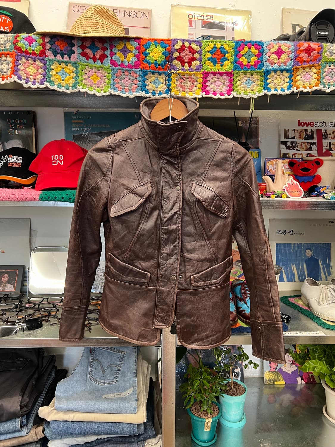 Vintage Brown Real Leather Jacket 상품이미지1