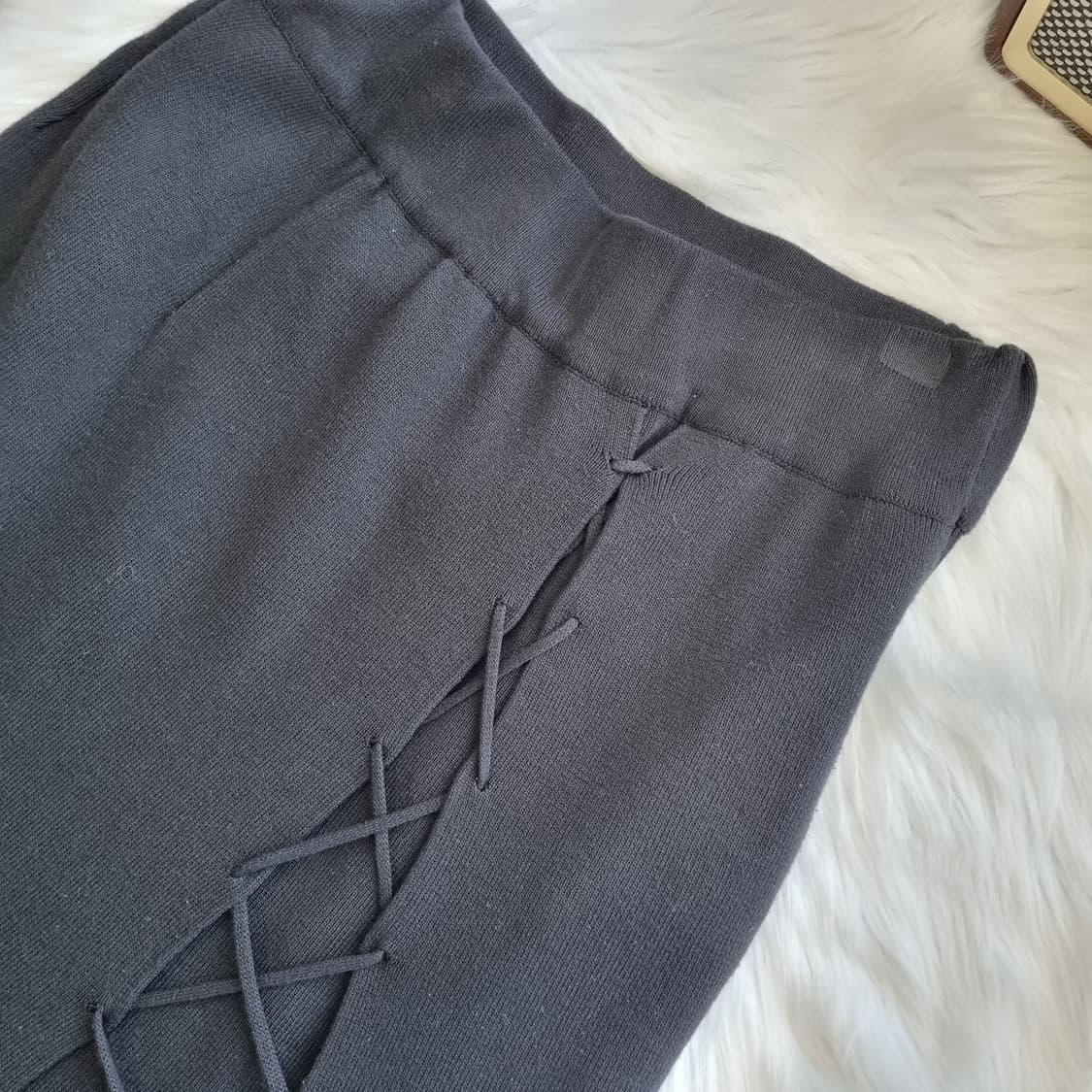 블랙 트임 니트 스커트 1825 상품이미지4