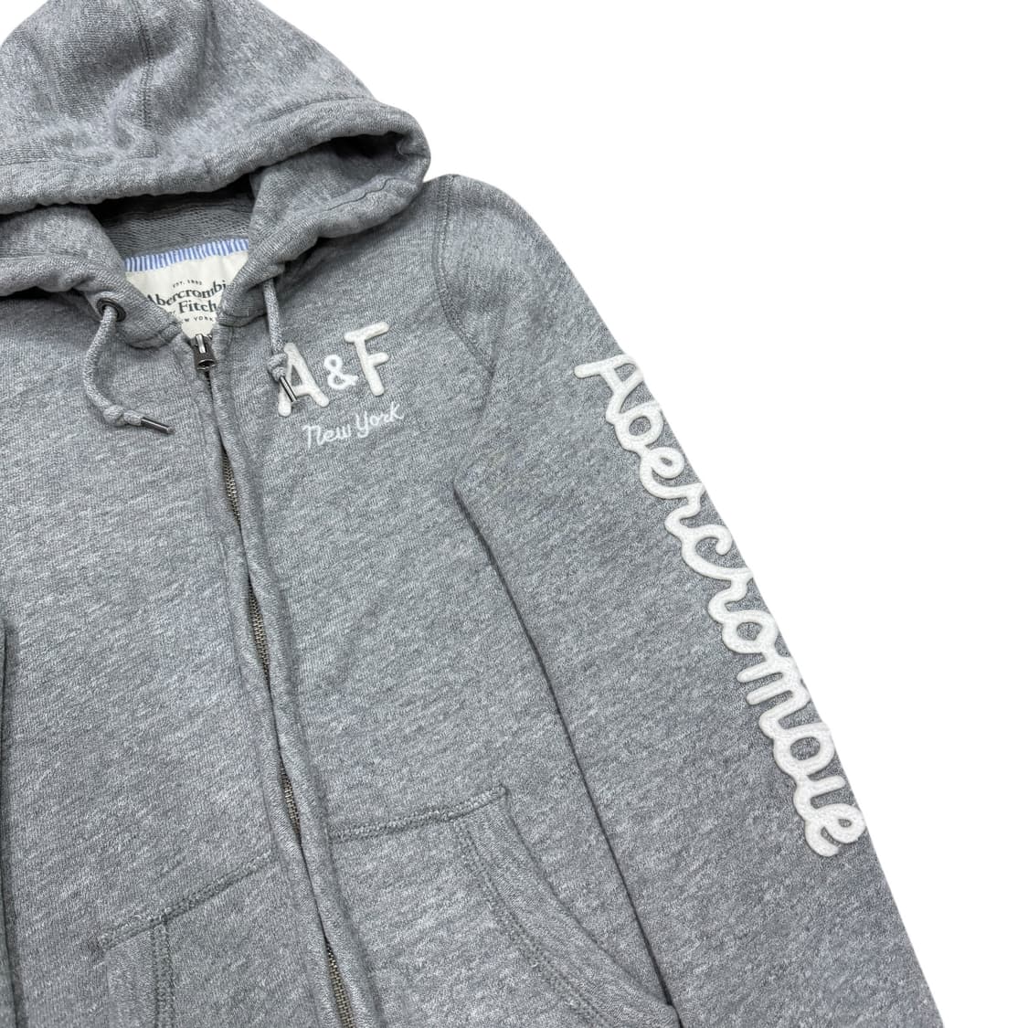 아베크롬비 빈티지 Y2K 스펠로고 후드집업 자켓 그레이 M 상품이미지2
