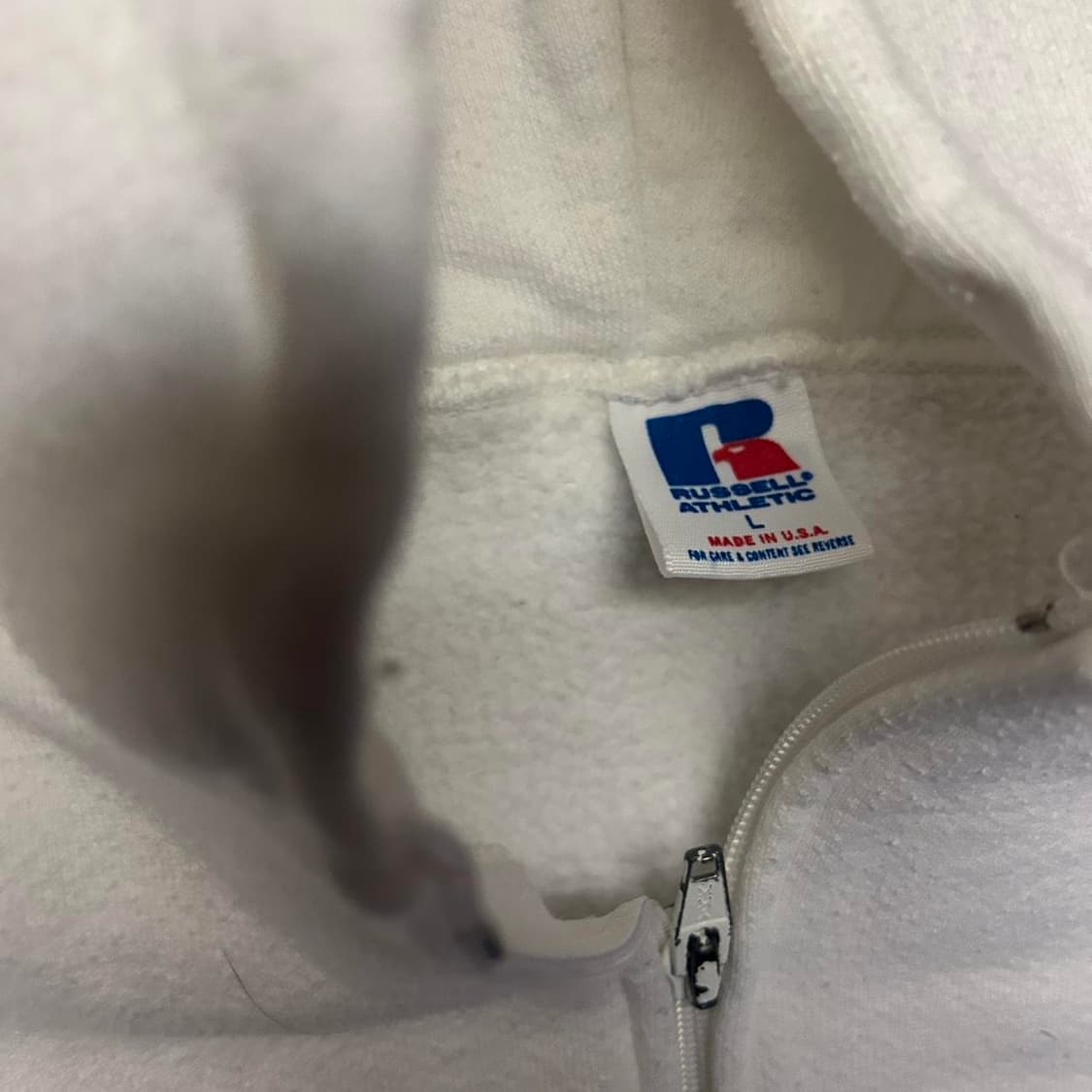 90s 러셀 애슬레틱 후드집업 화이트 상품이미지3