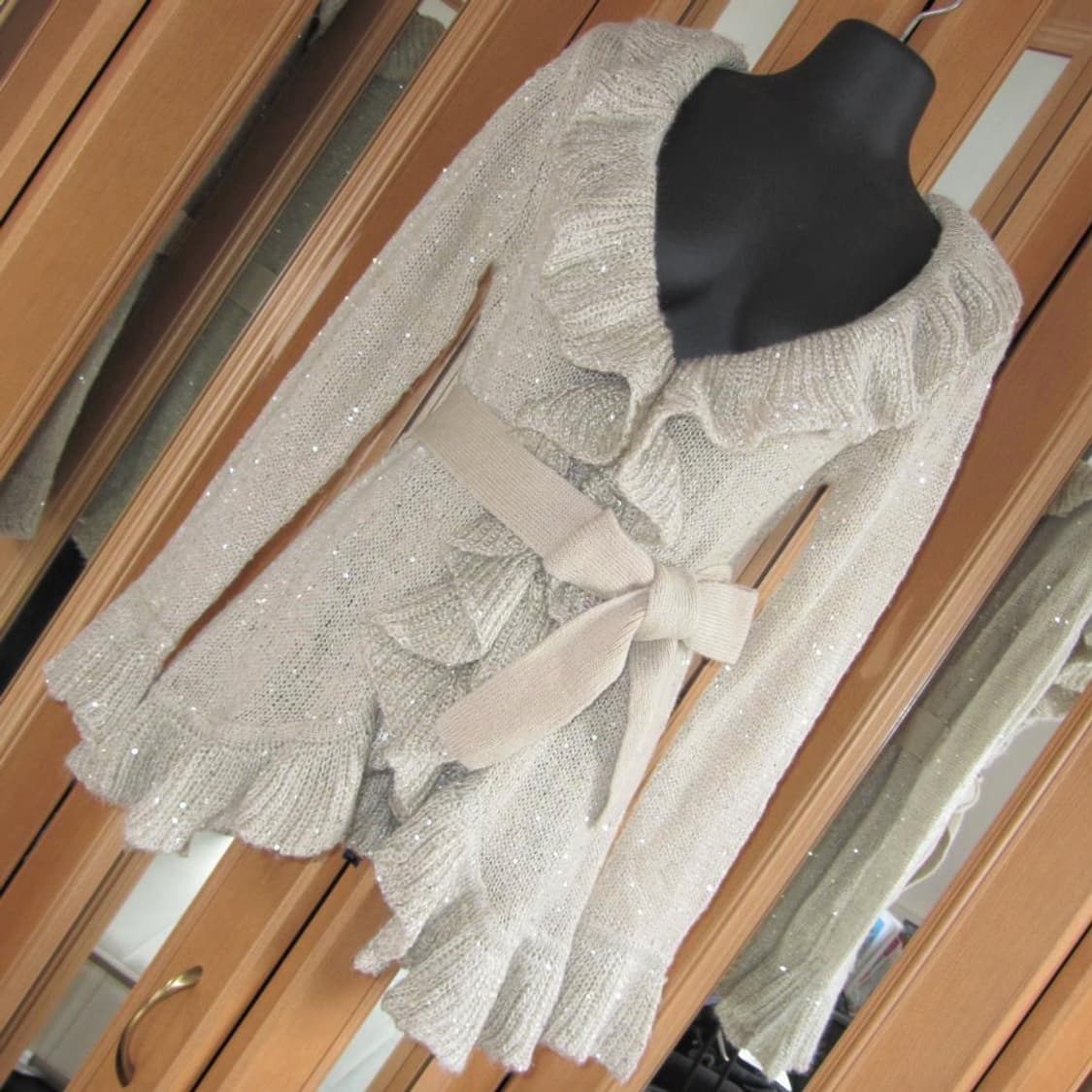 세실맥비 글리터 스팽글 프릴 러플 니트 가디건 갸루 y2k 상품이미지1