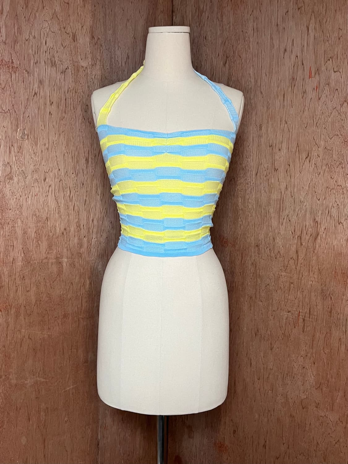 기마구아스 스트라이프 홀터 니트 탑 상품이미지1