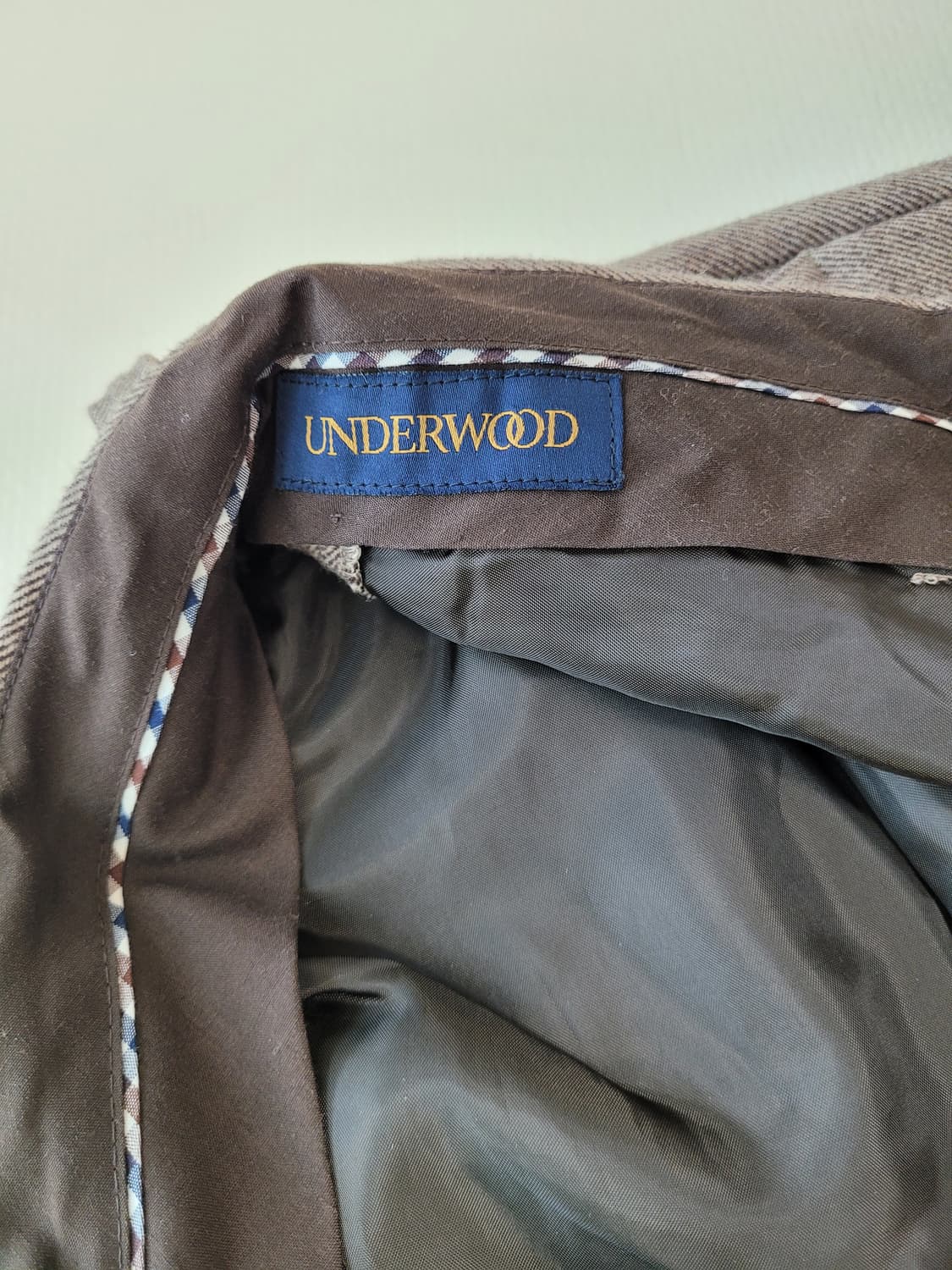 언더우드 UNDERWOOD 남자 헤링본 모직 바지 32 브라운 상품이미지6