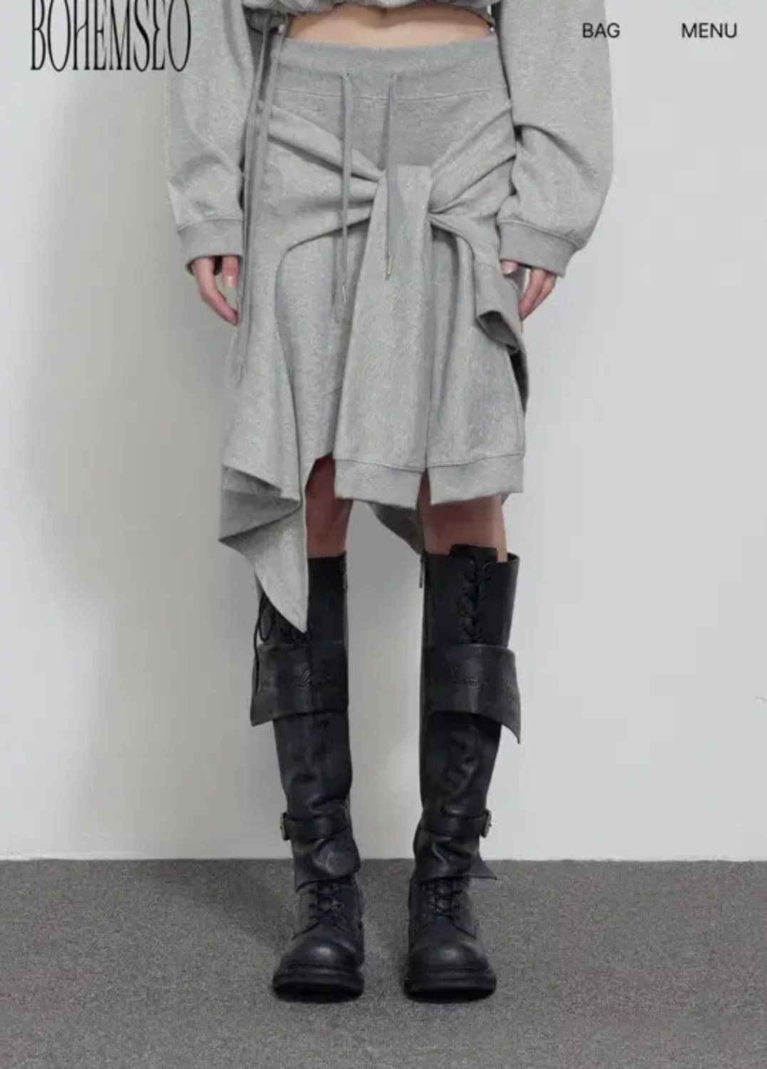 보헤미안서울 보헴서 UNBALANCED FLOW SWEAT SKIRT 상품이미지1