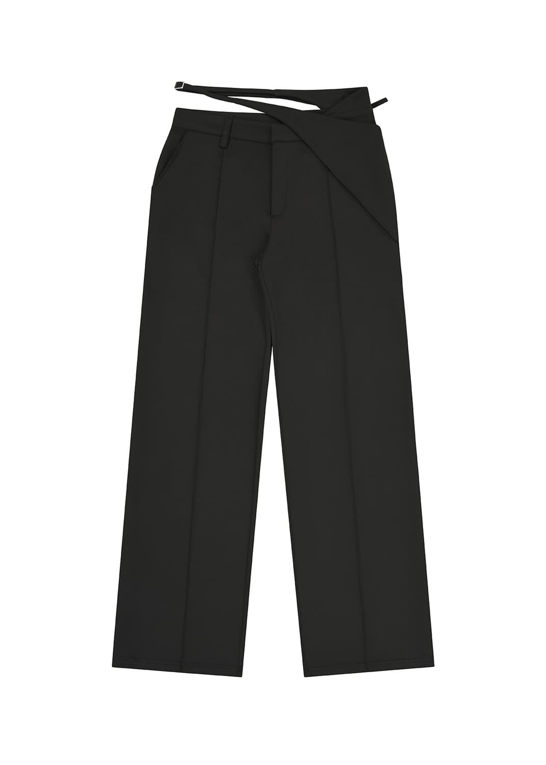 [새상품] 보헤미안서울 보헴서 웨이스트 벨티드 와이드팬츠 슬랙스 블랙 상품이미지4