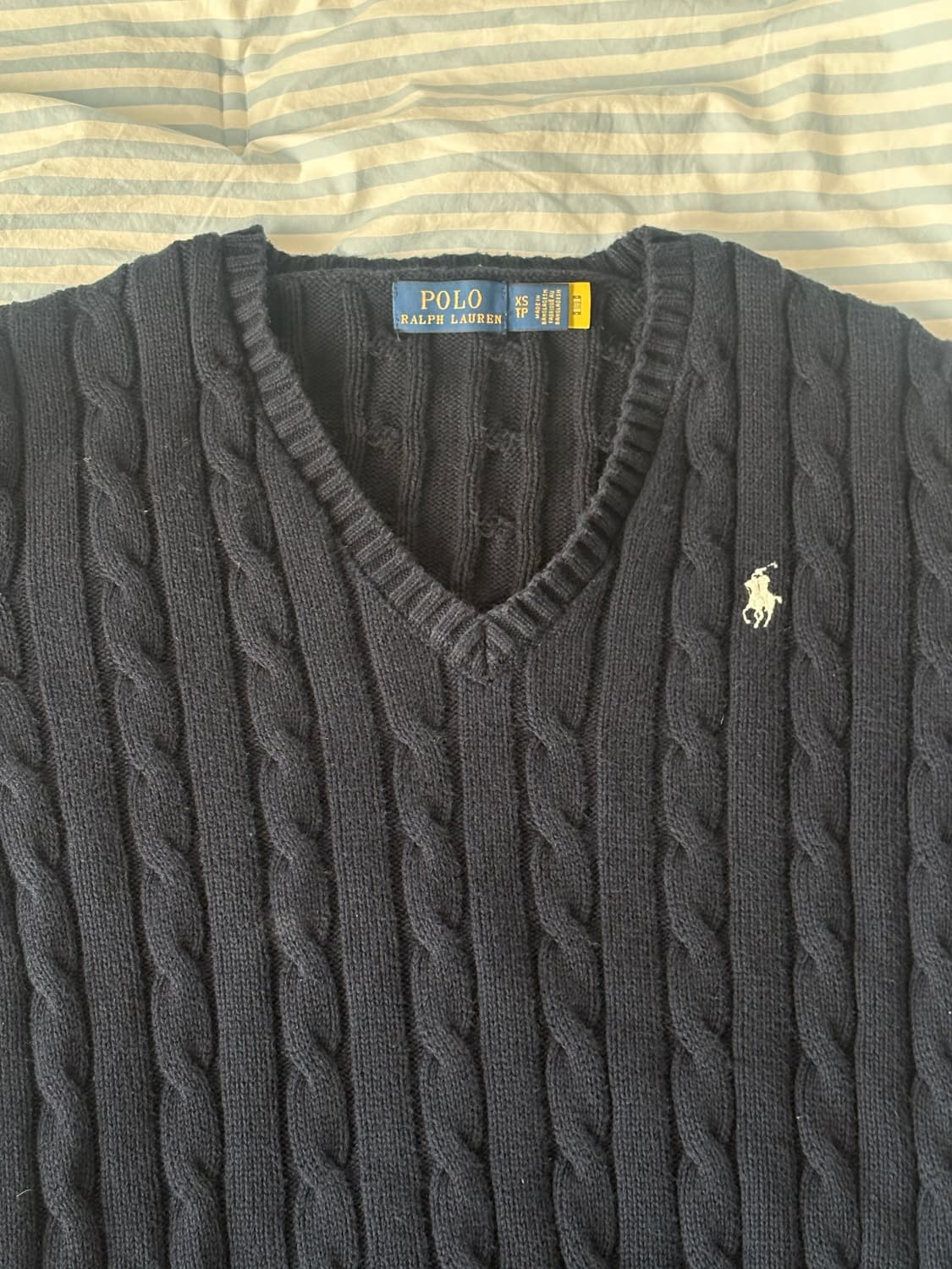 폴로 랄프로렌 브이넥 니트 네이비 Xs 상품이미지1