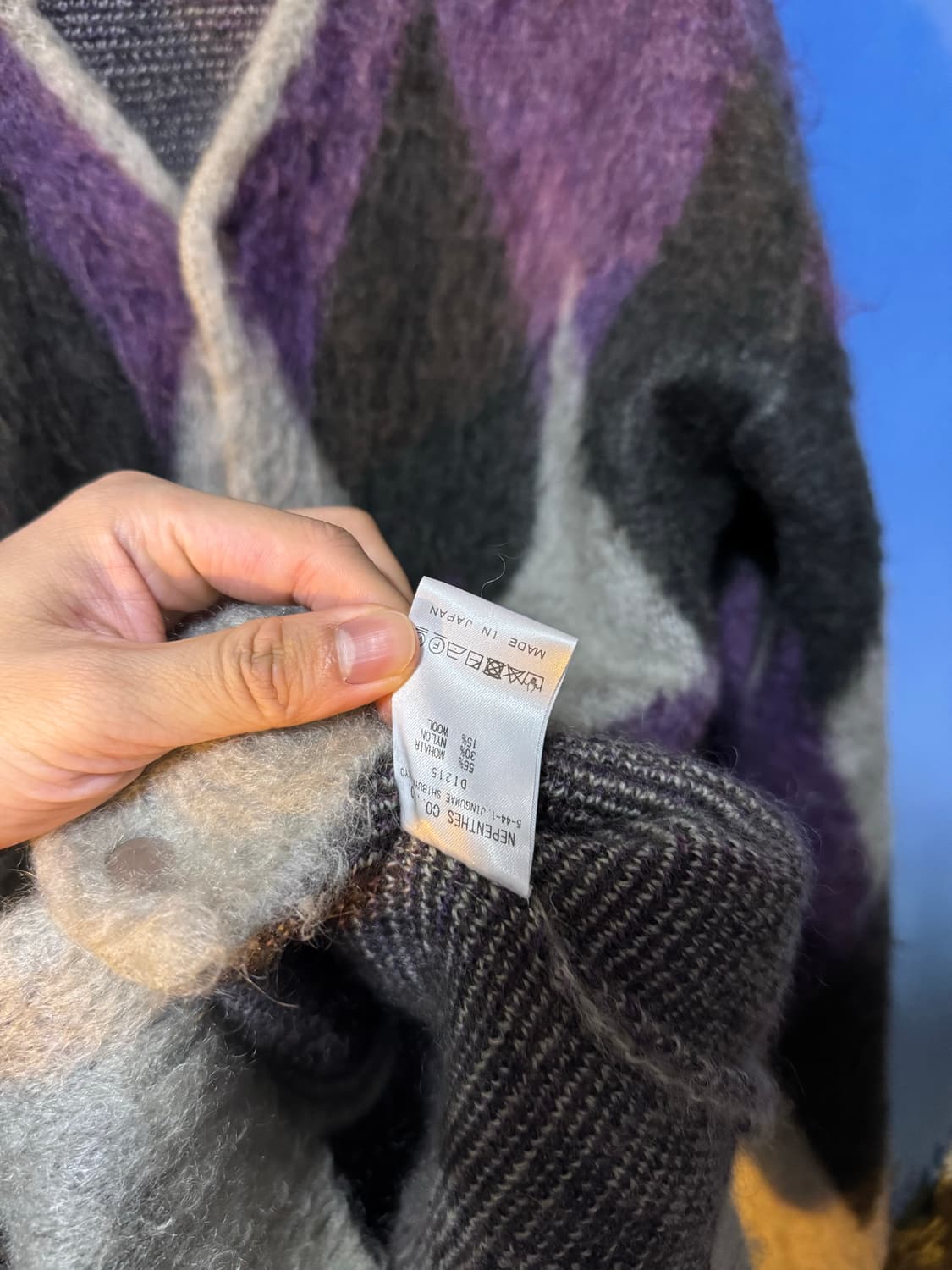 니들스 모헤어 아가일 가디건 상품이미지4