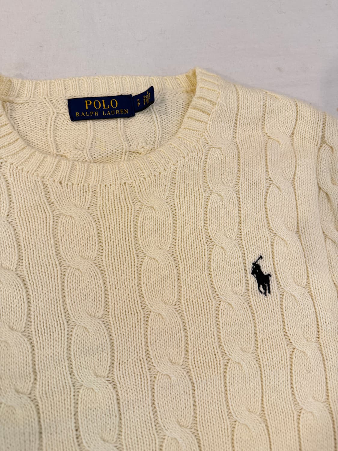 폴로 랄프로렌 꽈배기 케이블 니트 아이보리 상품이미지2