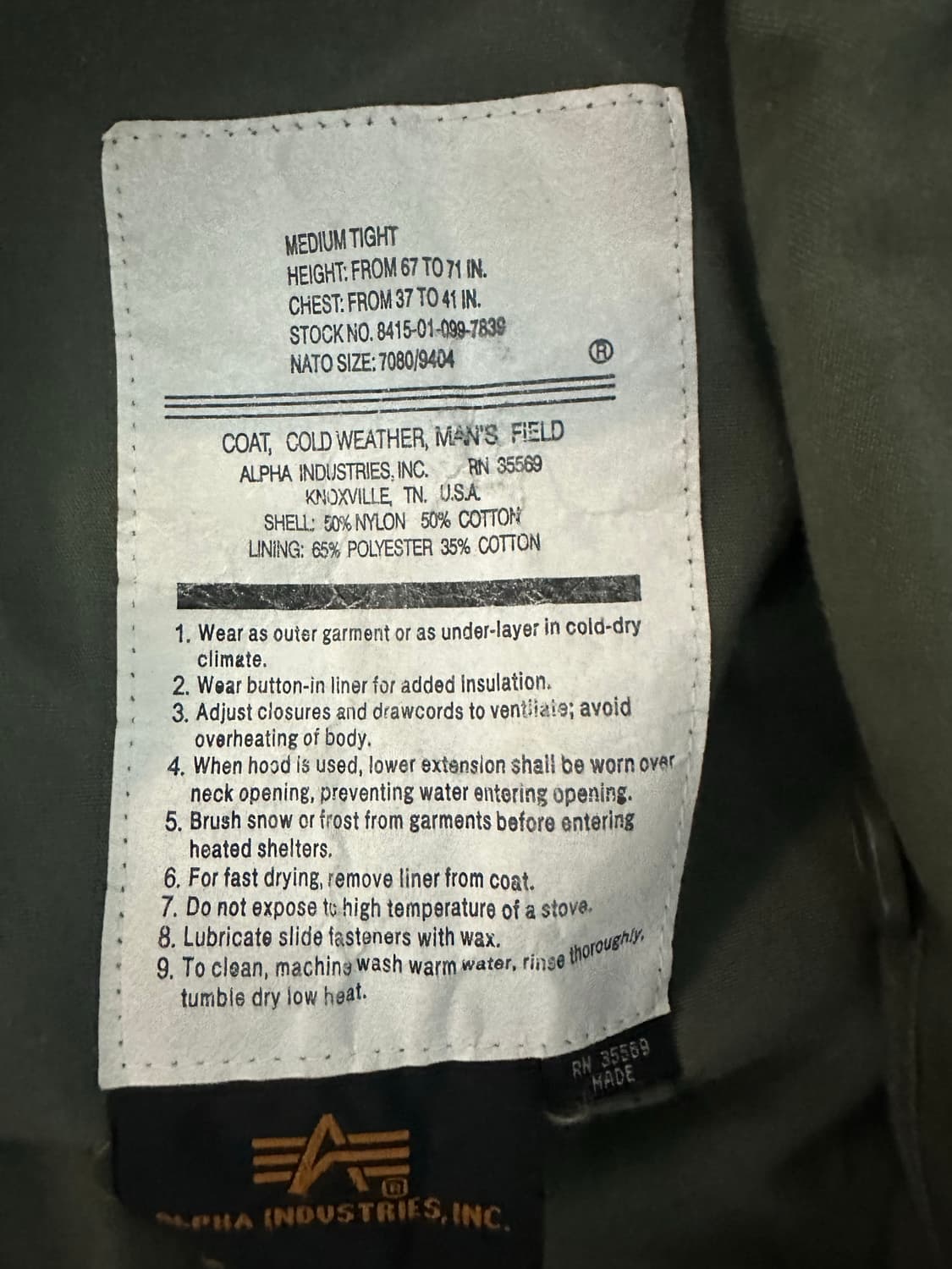 알파인더스트리 m65 상품이미지3