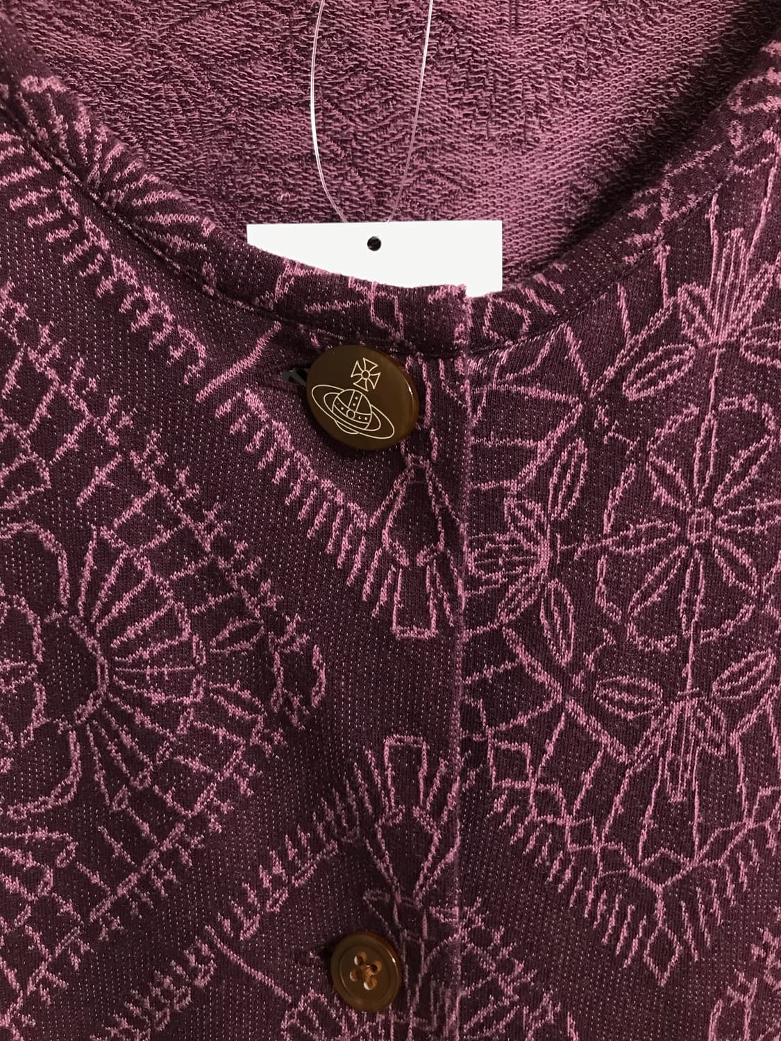 비비안웨스트우드 퍼플 레이스 자수 패턴 롱 가디건 상품이미지4