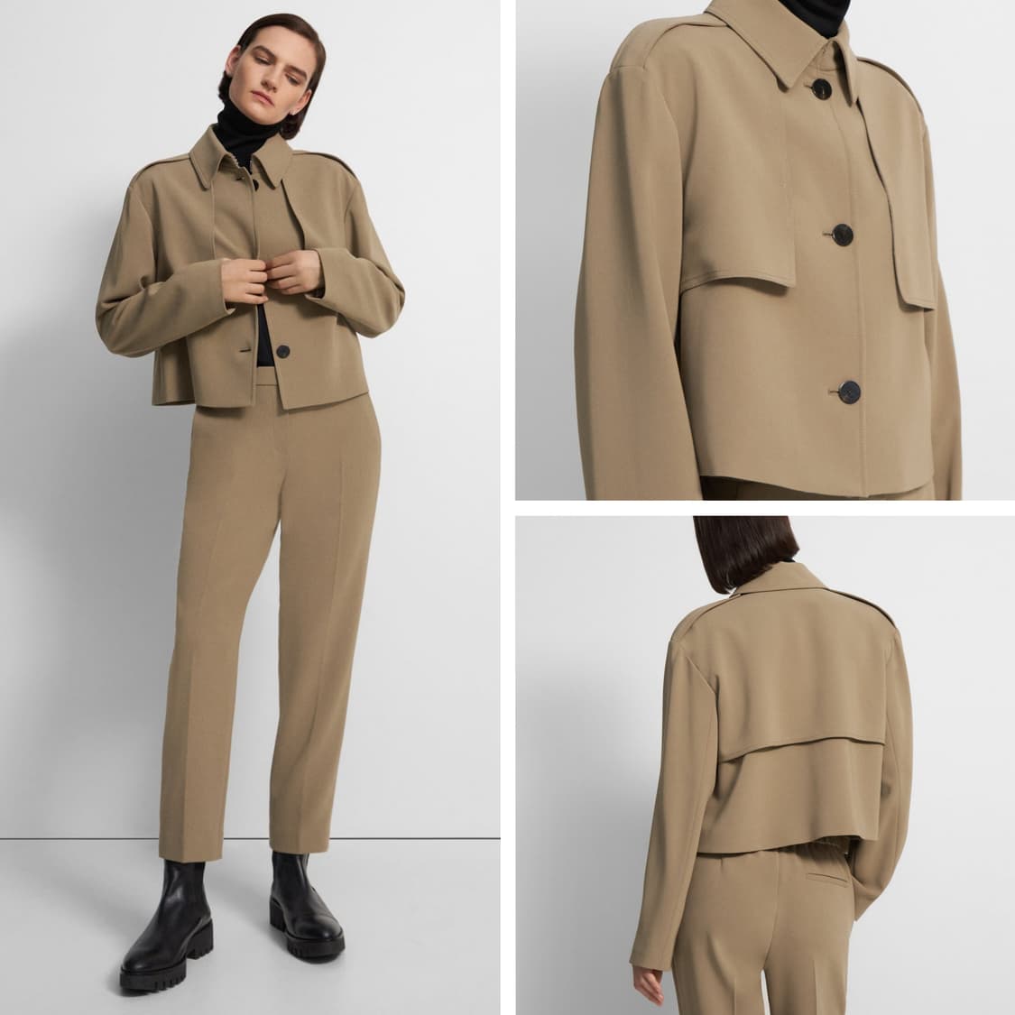 띠어리 크롭 트렌치 코트 상품이미지2