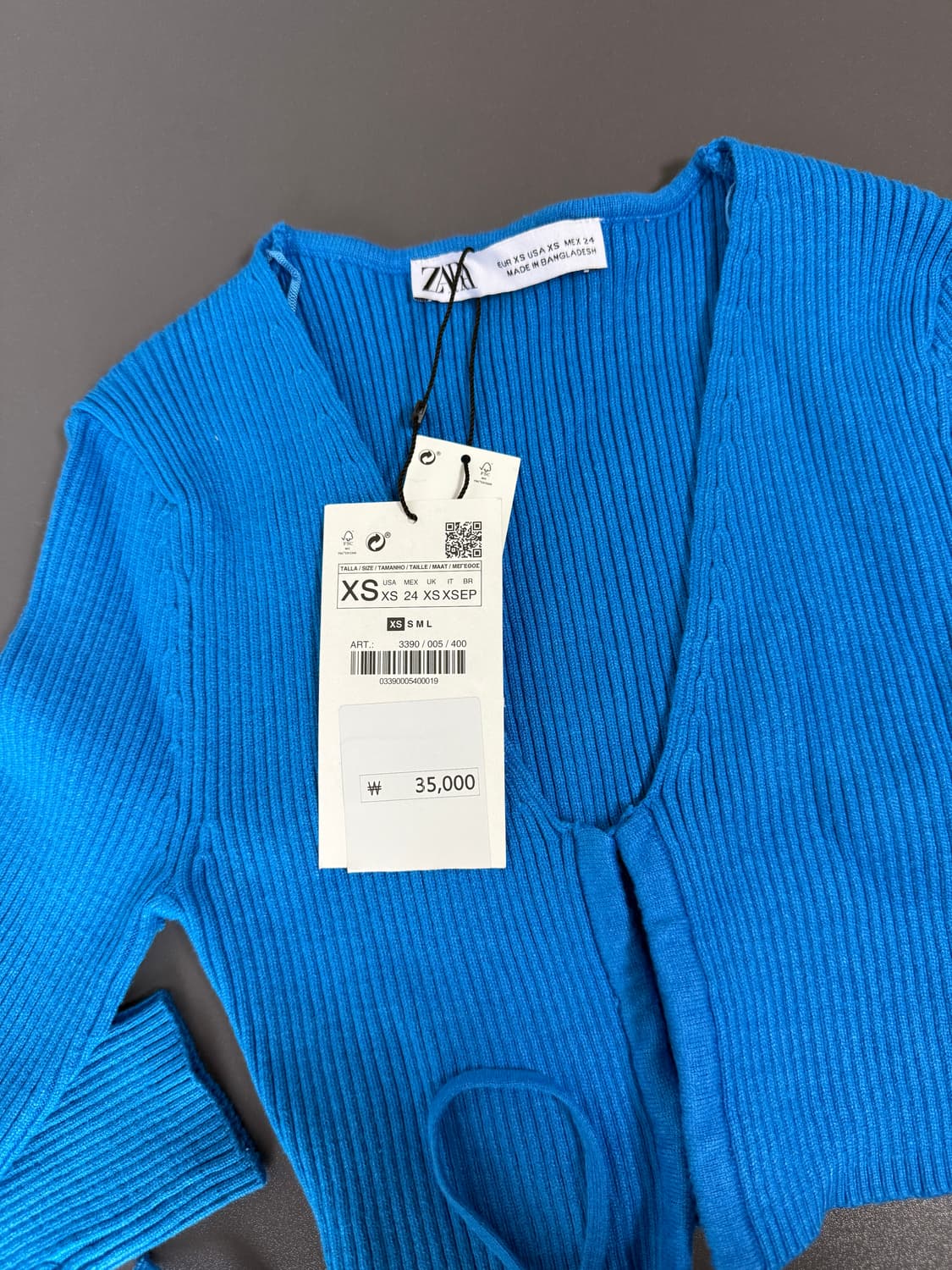 자라 셔링 컷아웃 니트 탑 상품이미지3