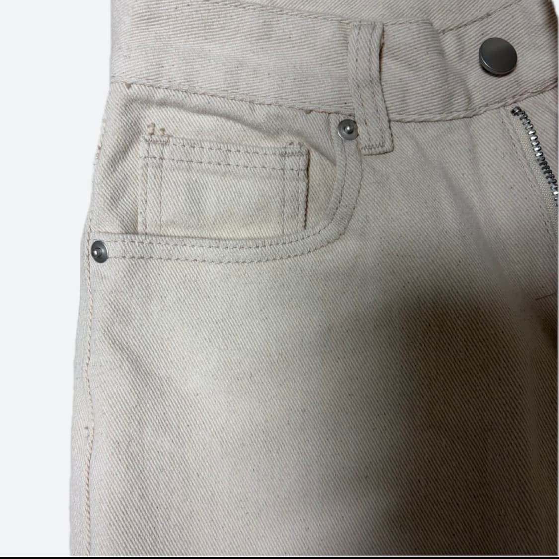 유지라이프) 봄에제격!!!오트밀? 아이보리  와이드 데님 XS 무신사 팬 상품이미지8