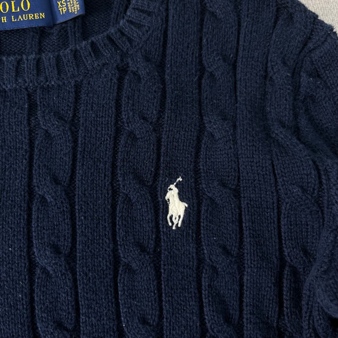 W 90 폴로랄프로렌 꽈배기 네이비 니트 상품이미지3