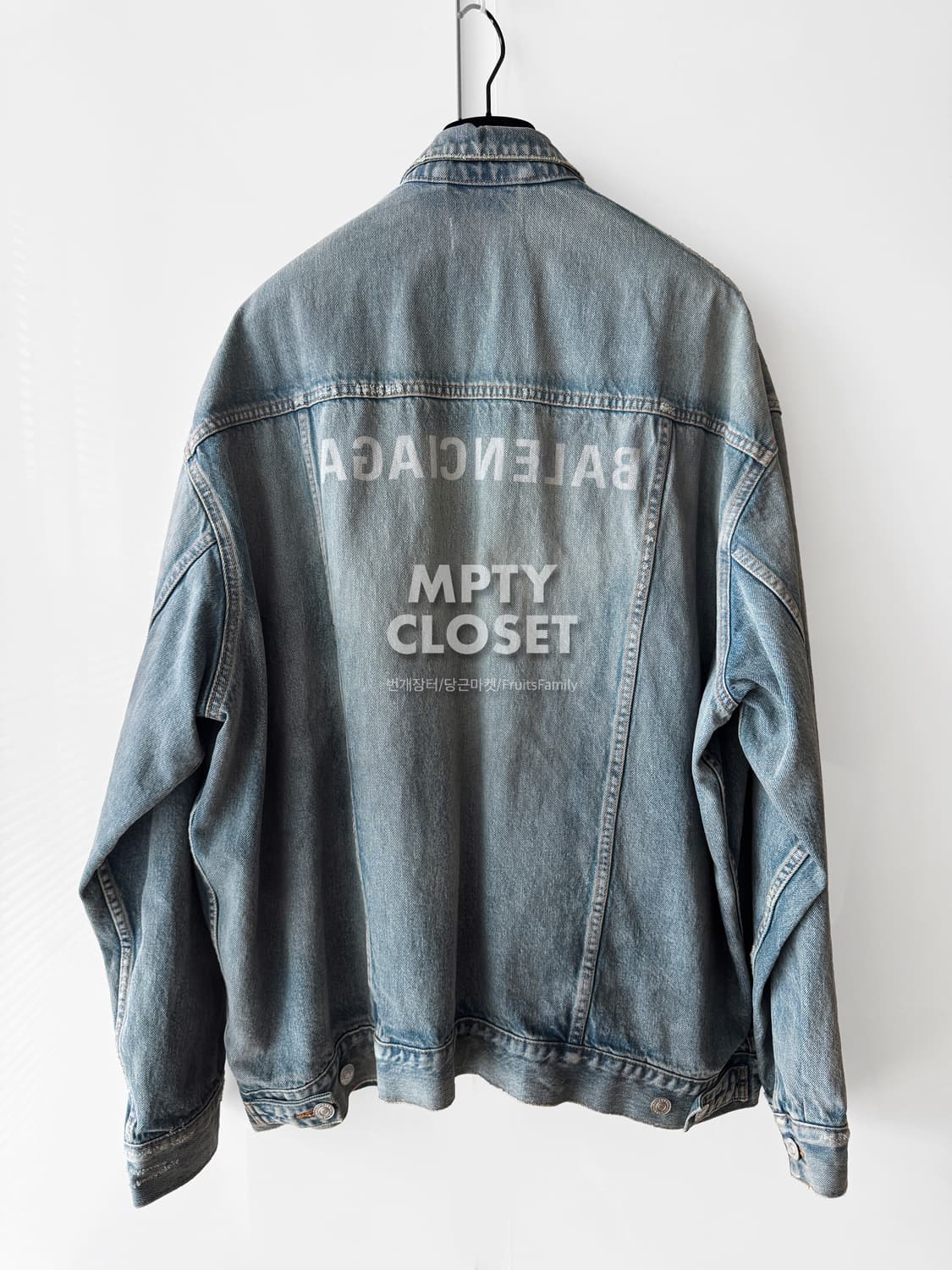 발렌시아가 미러 로고 재패니스 데님 트러커 자켓 상품이미지3