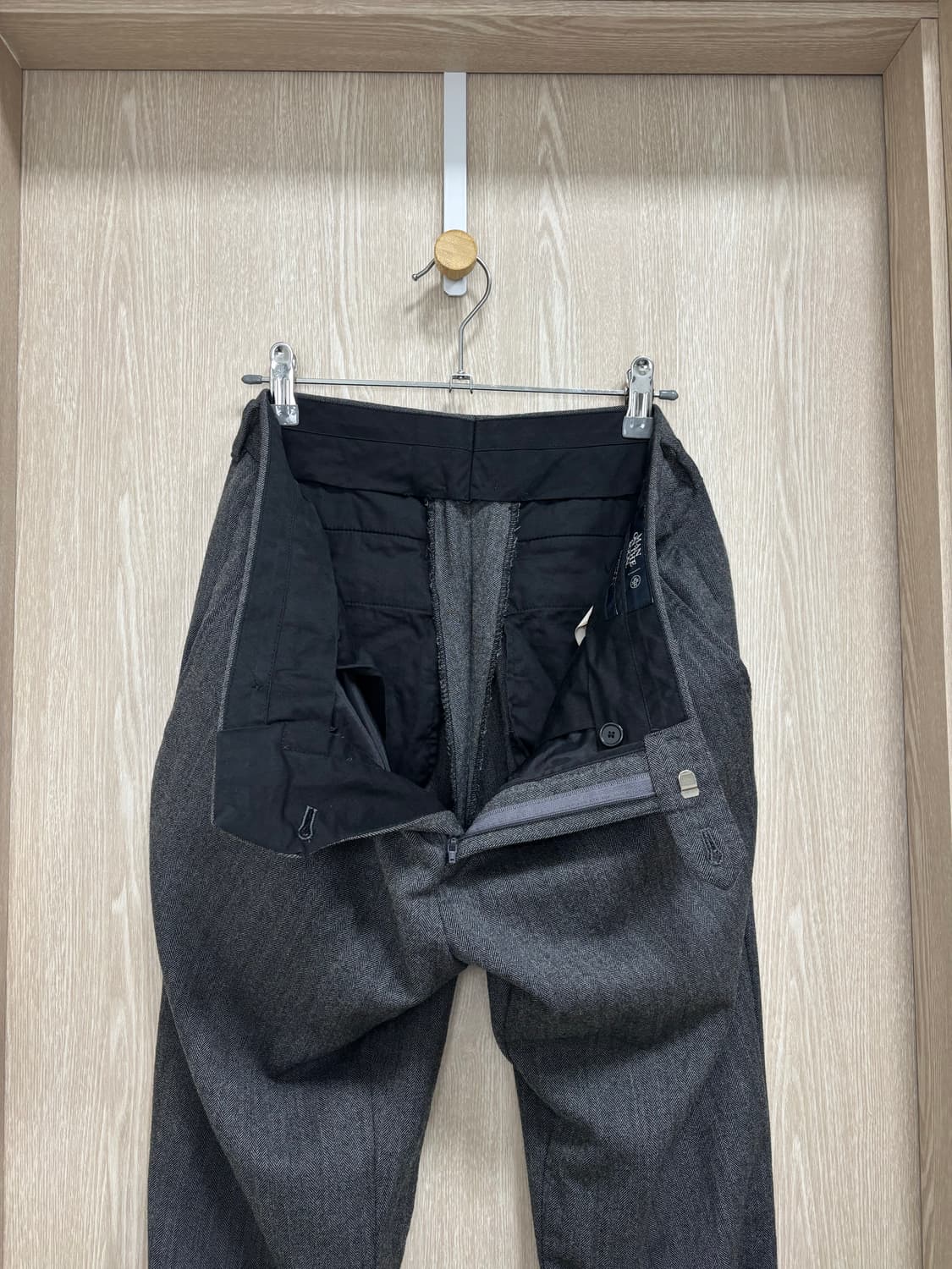 맨온더분 원턱 추동 울 슬랙스48/32"/그레이 상품이미지4