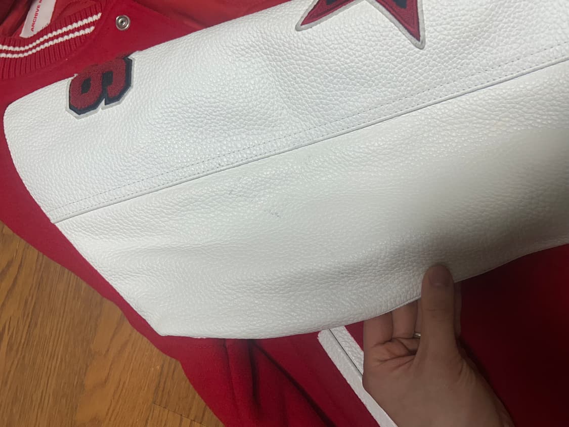 아카이브 볼드 레드 바시티자켓 스타디움 자켓 상품이미지6