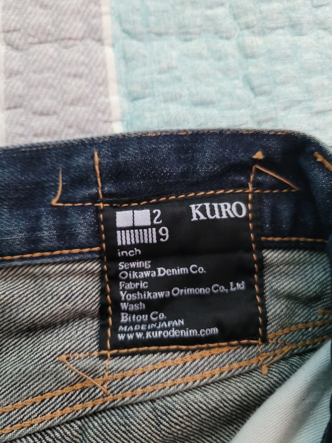 쿠로 Kuro 재패니즈 프리미엄 셀비지데님 미착새것 상품이미지5