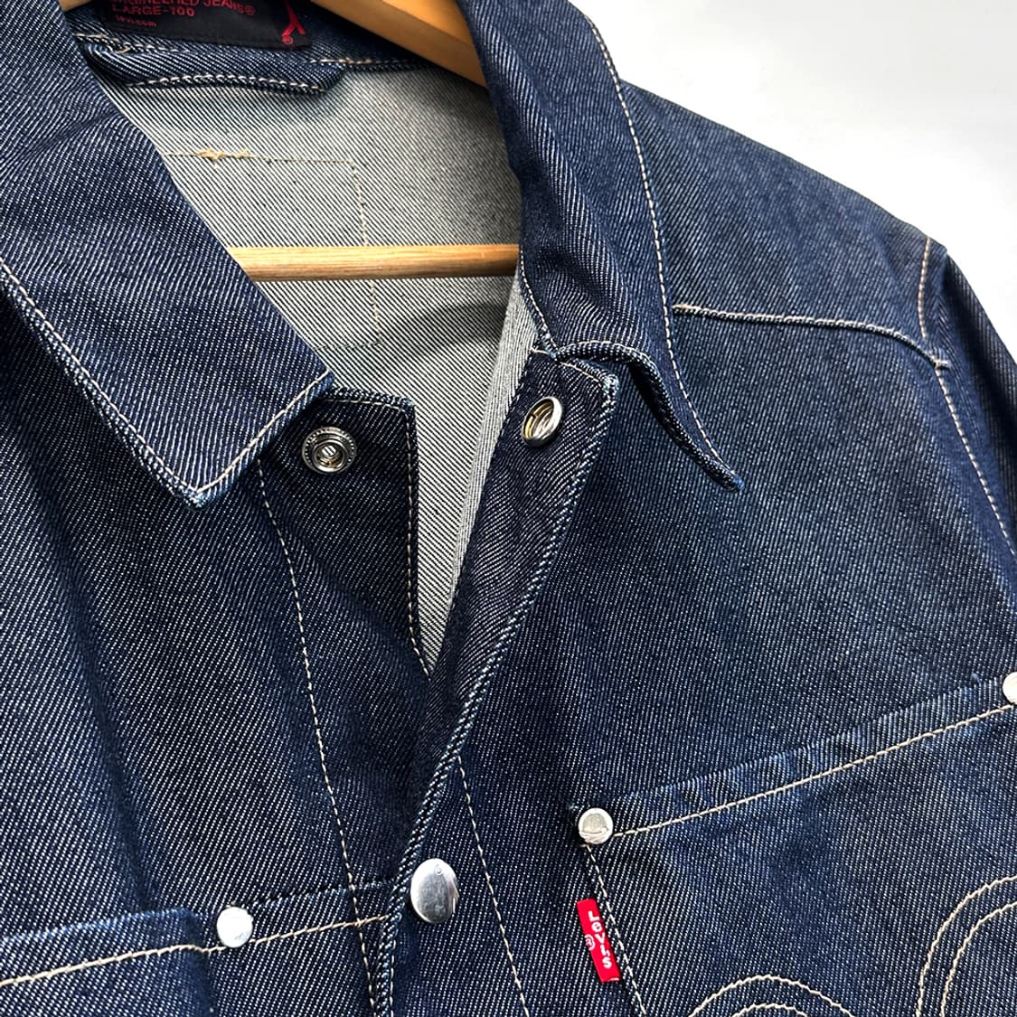 리바이스 엔지니어드진 엔진 데님 자켓 인디고 생지 00s 남성 100 상품이미지5