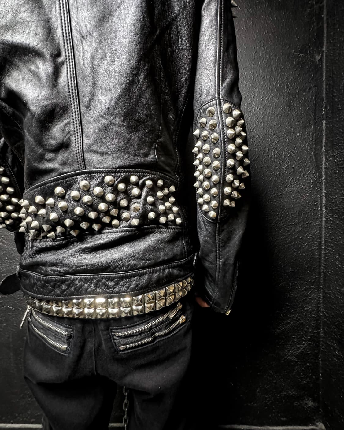Studded Leather Punk Jacket 상품이미지10