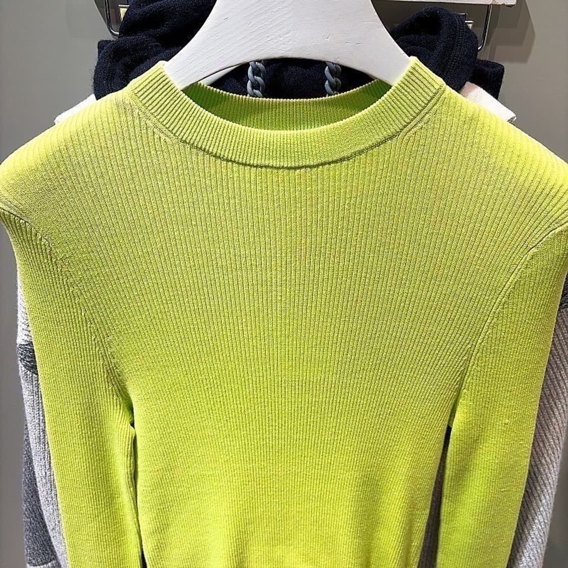 (정품/새상품) 엔폴드 여성 라임 코튼 실크 혼방 립 니트 상품이미지2