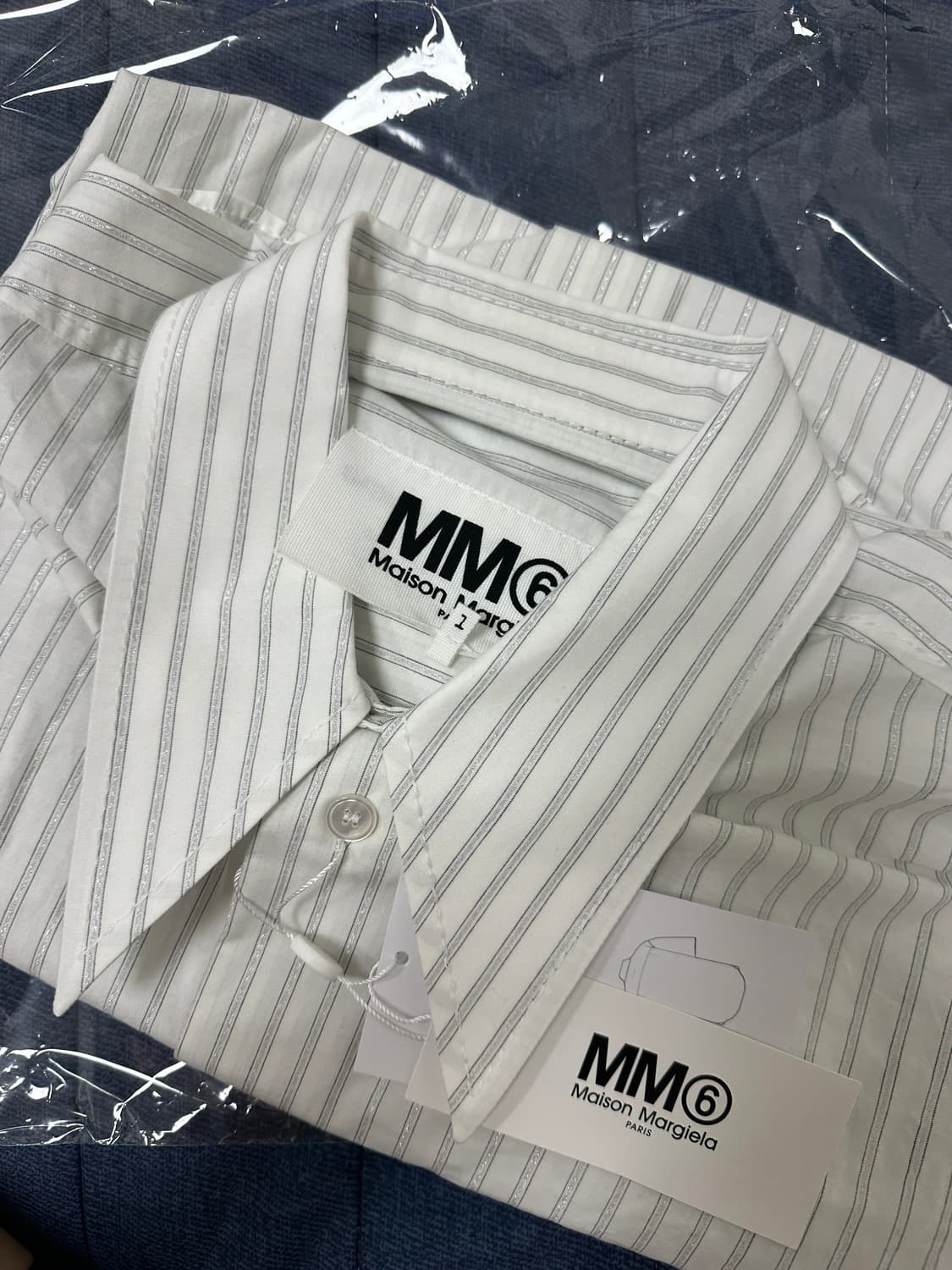 Mm6 마르지엘라 오버사이즈 스트라이프 셔츠 새상품 L 상품이미지1