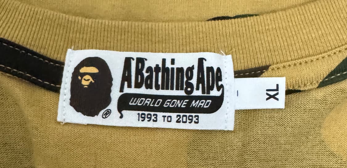 급처)베이프 퍼스트 카모 샤크 반팔 티셔츠 황계 XL 상품이미지8