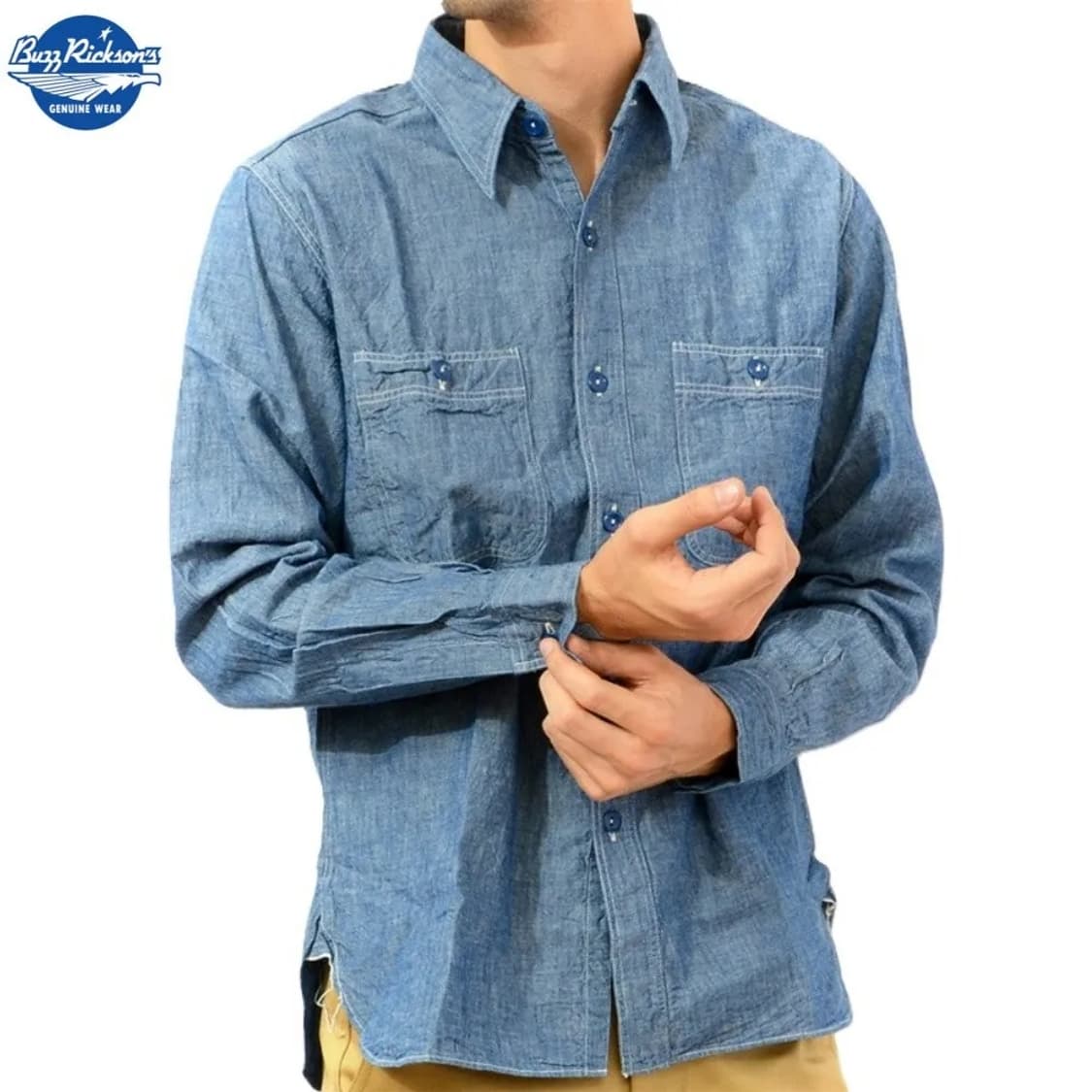 버즈릭슨 샴브레이셔츠 L(16-16 1/2)사이즈 상태좋음 상품이미지1