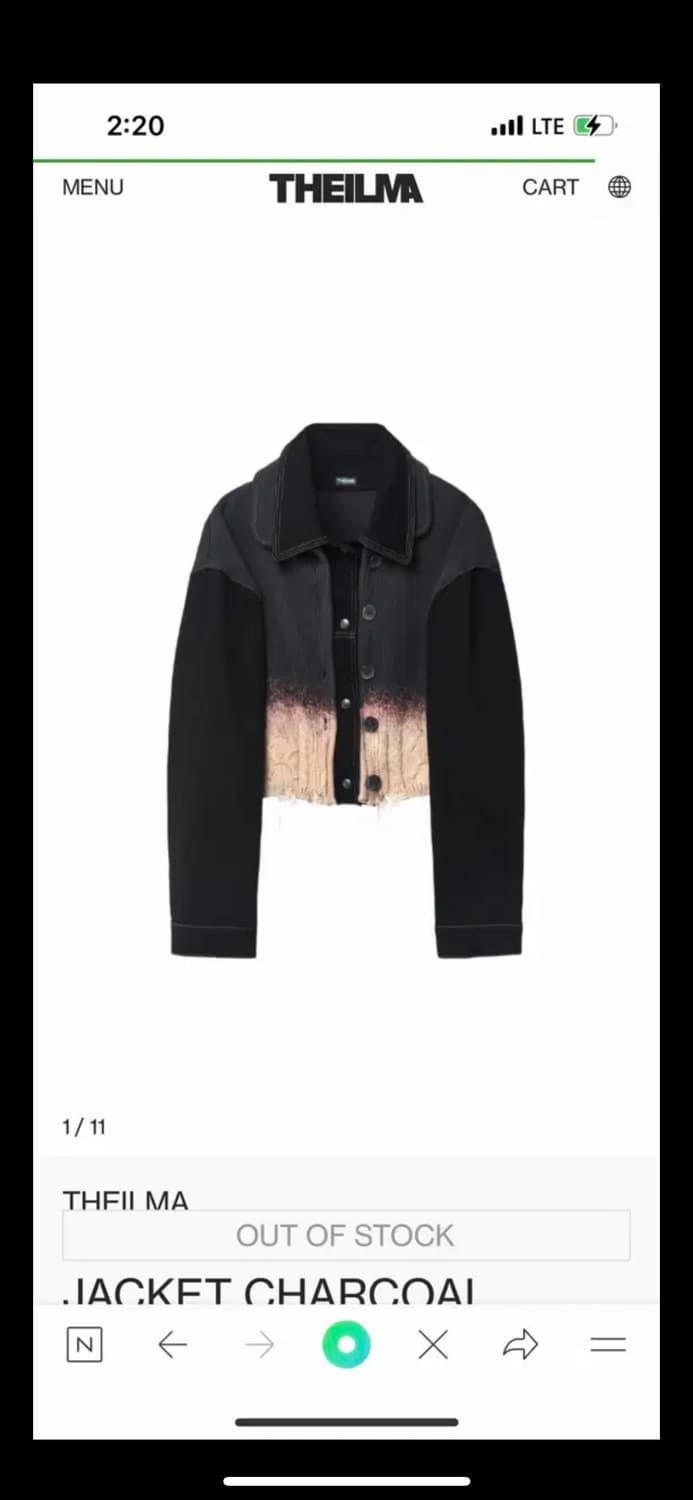 THEILMA 더일마 인기매물 차콜 크롭 자켓 상품이미지1